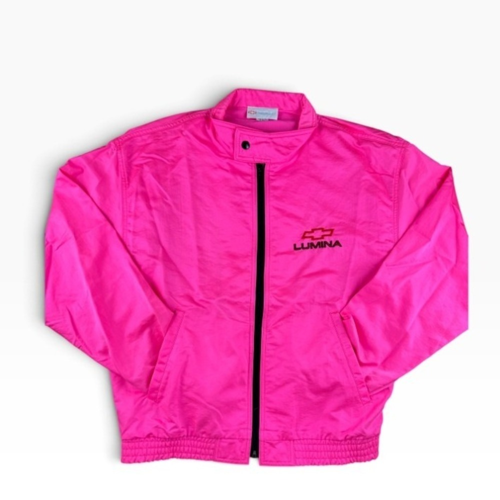 Vintage Chevrolet Lumina Neon Pink Windbreaker Jacket XL Racing NASCAR Unisex